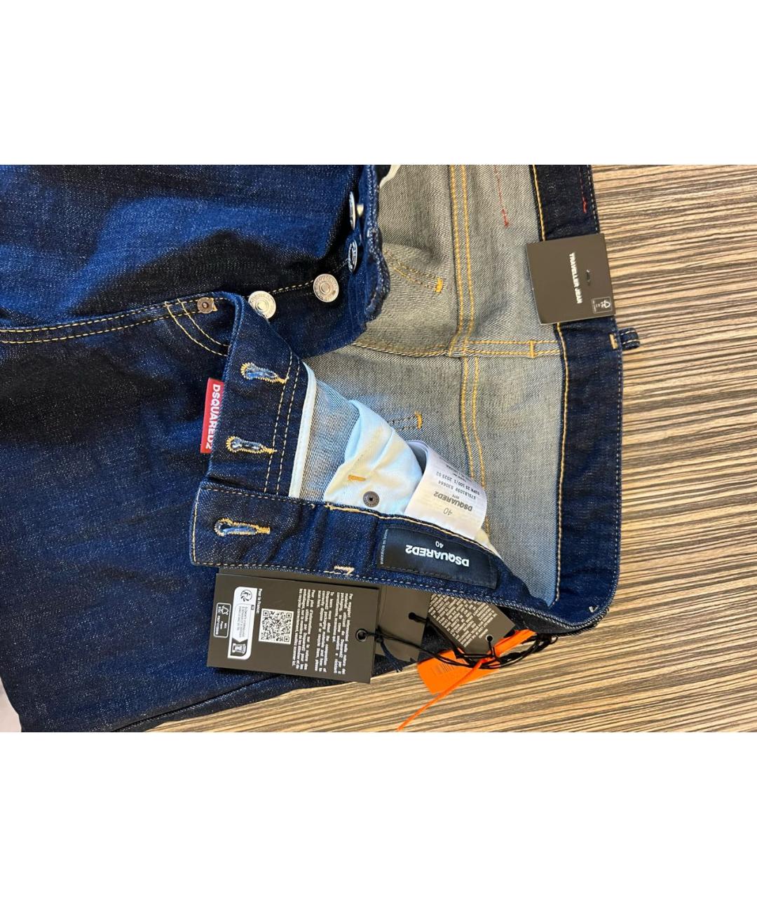 DSQUARED2 Темно-синие хлопко-эластановые джинсы клеш, фото 3