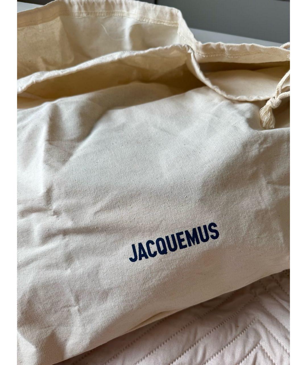 JACQUEMUS Темно-синяя пелетеная пляжная сумка, фото 4