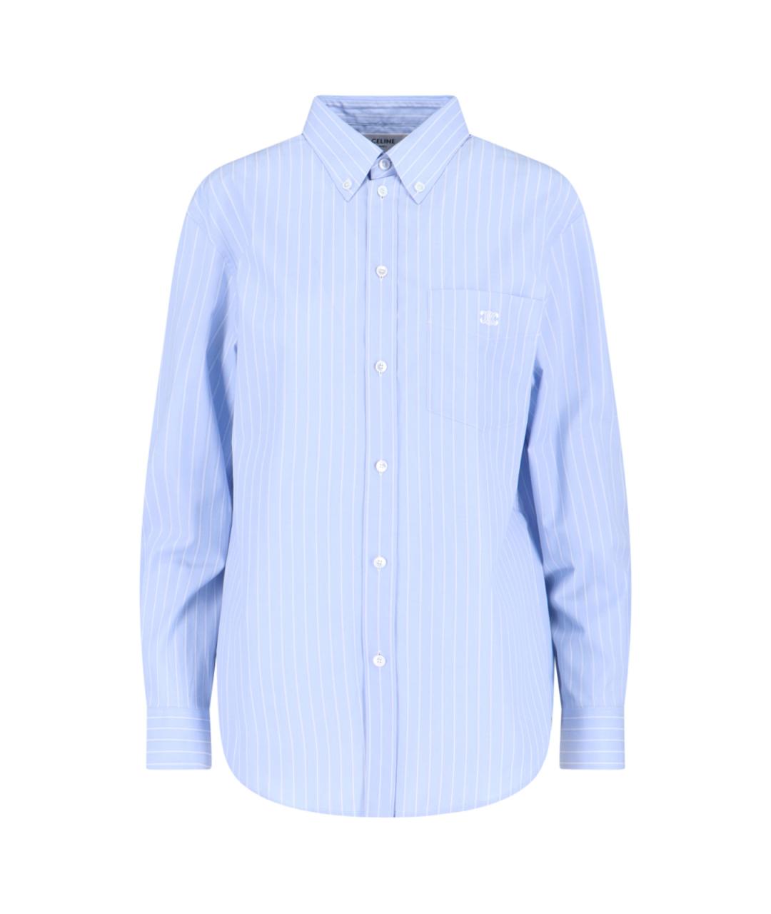 CELINE Голубая хлопковая рубашка, фото 1