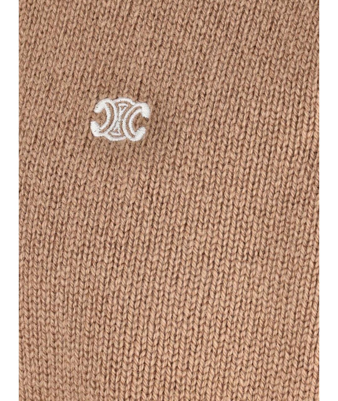 CELINE Коричневый шерстяной джемпер / свитер, фото 5