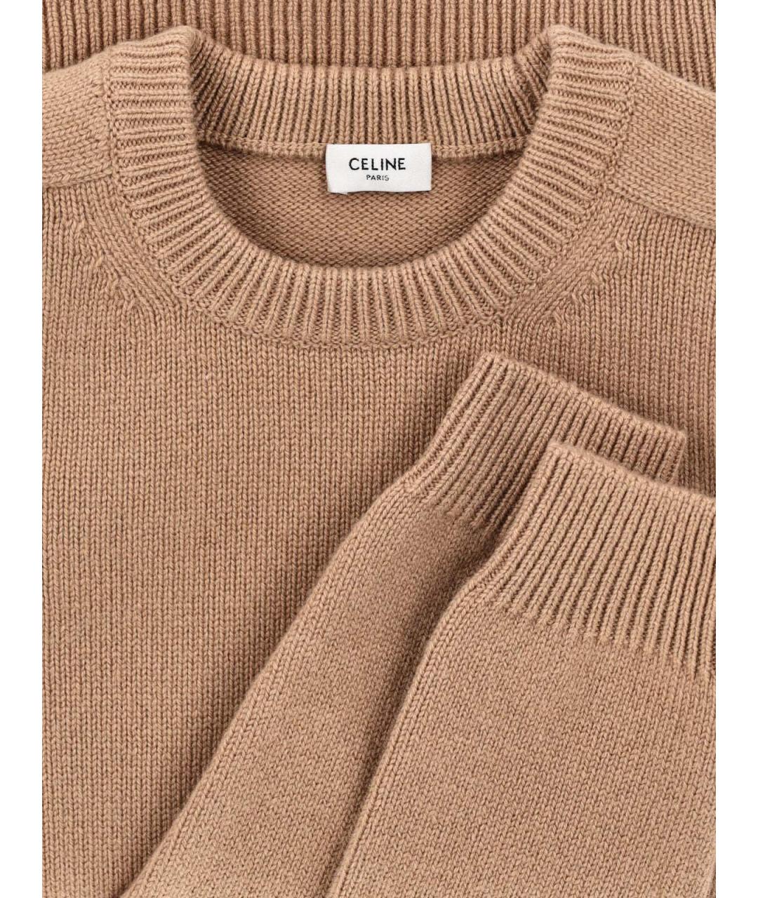 CELINE Коричневый шерстяной джемпер / свитер, фото 3