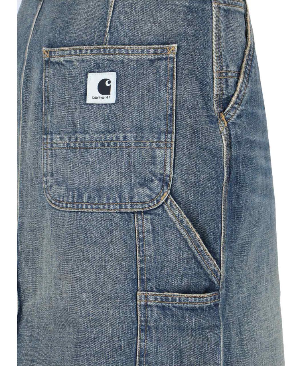 CARHARTT WIP Синяя хлопковая юбка миди, фото 4