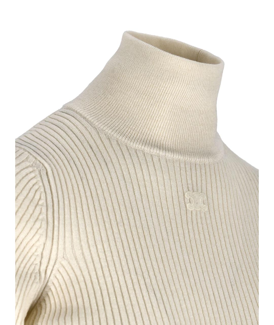 CELINE Белый шерстяной джемпер / свитер, фото 3