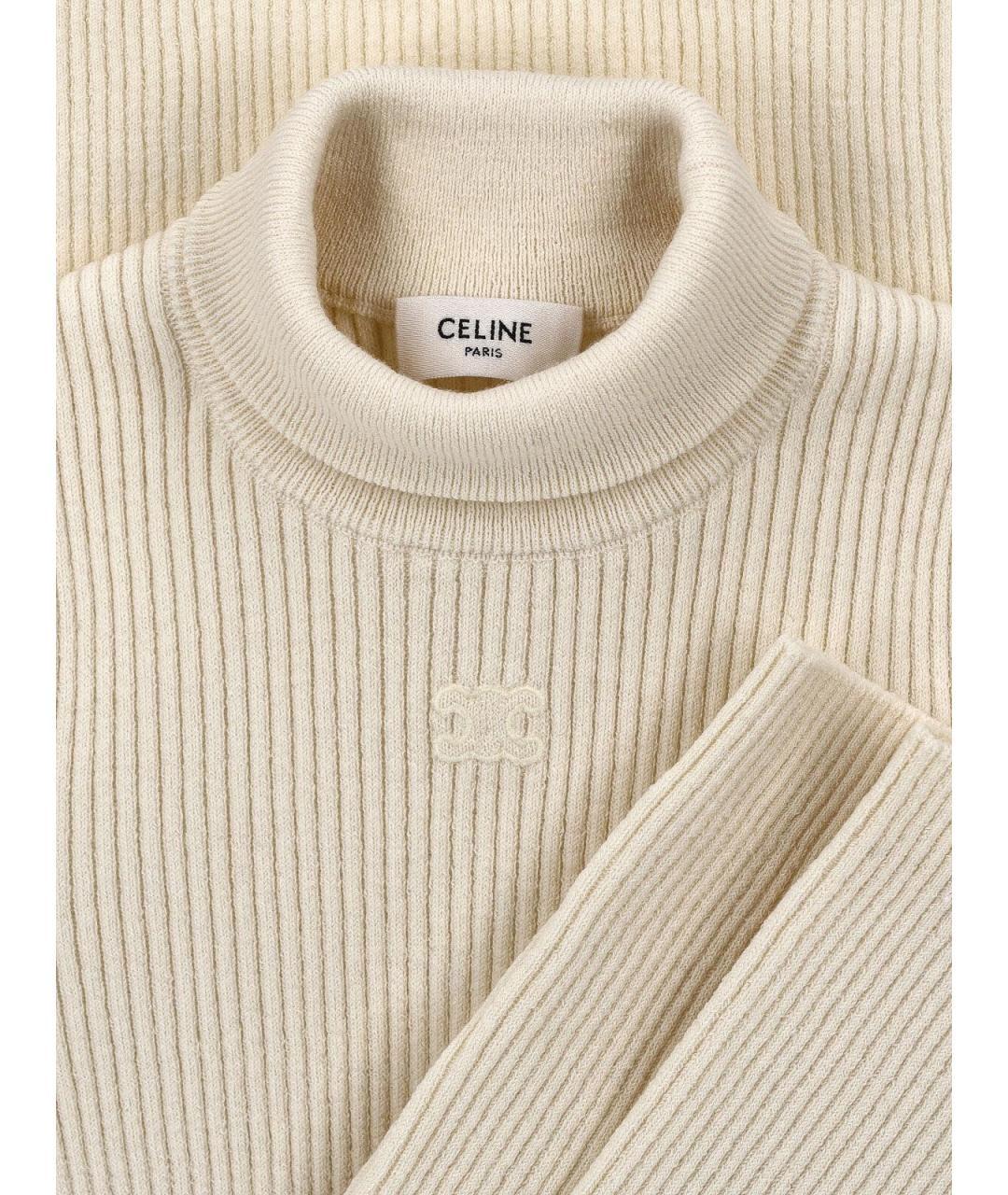 CELINE Белый шерстяной джемпер / свитер, фото 4