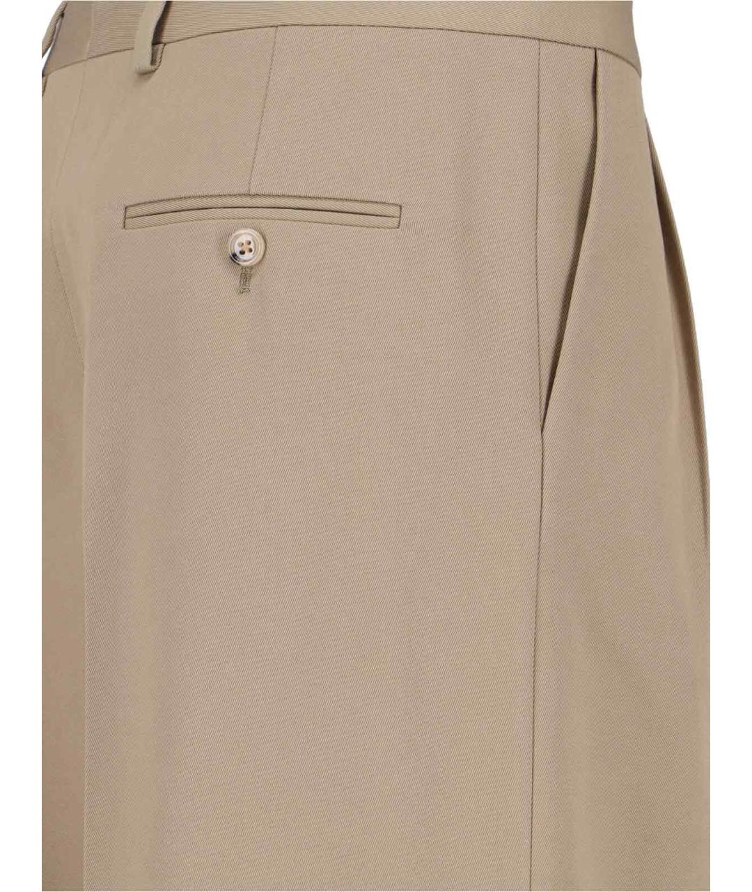 CELINE Бежевые хлопковые прямые брюки, фото 4