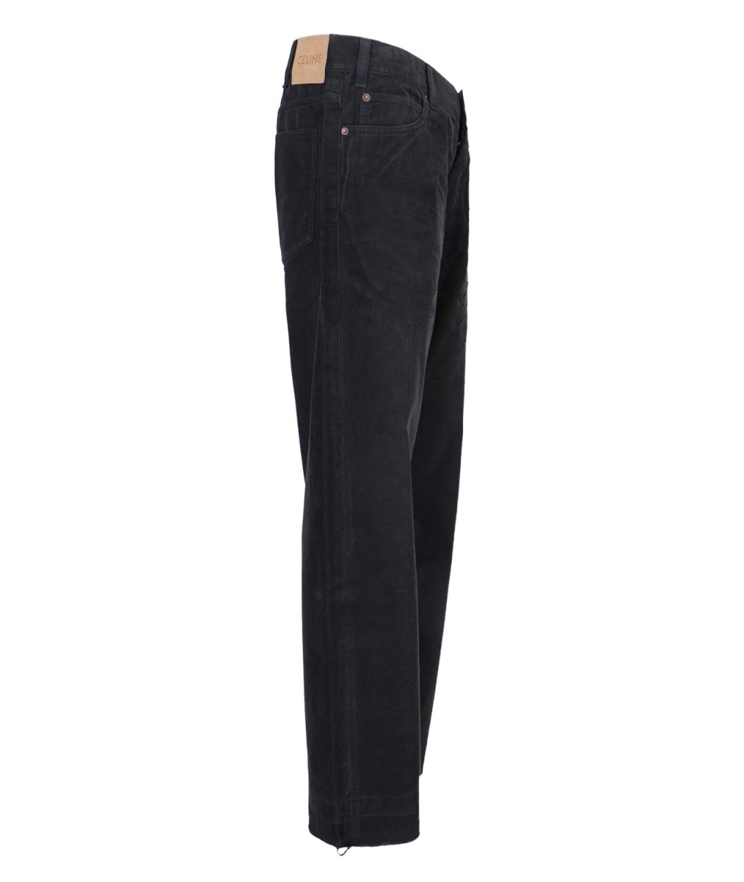 CELINE Черные хлопковые повседневные брюки, фото 3