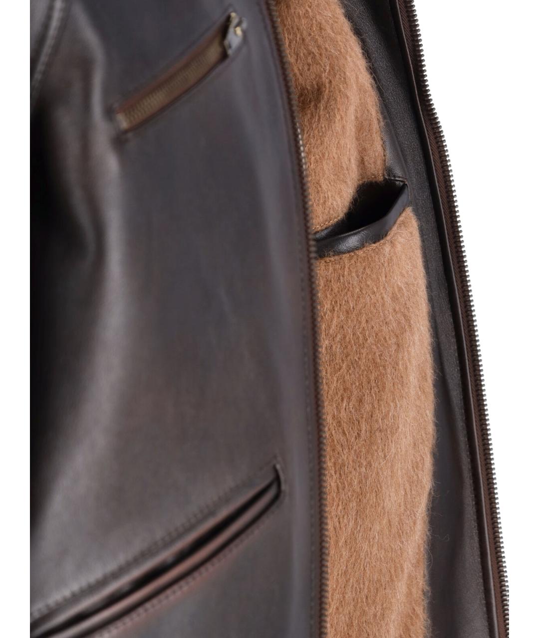 CELINE Коричневая кожаная куртка, фото 5
