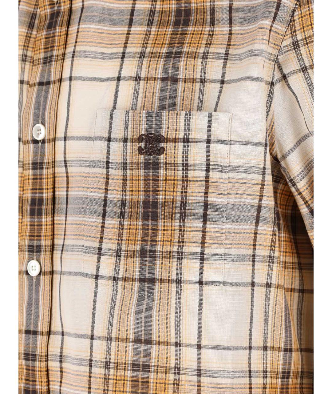 CELINE Бежевая хлопковая кэжуал рубашка, фото 3