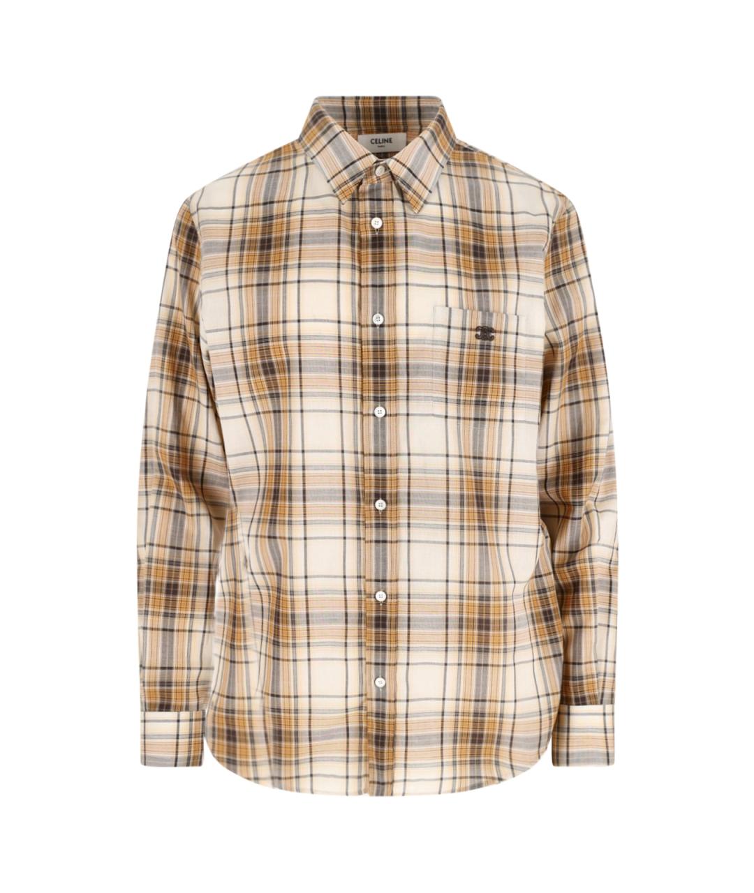 CELINE Бежевая хлопковая кэжуал рубашка, фото 1