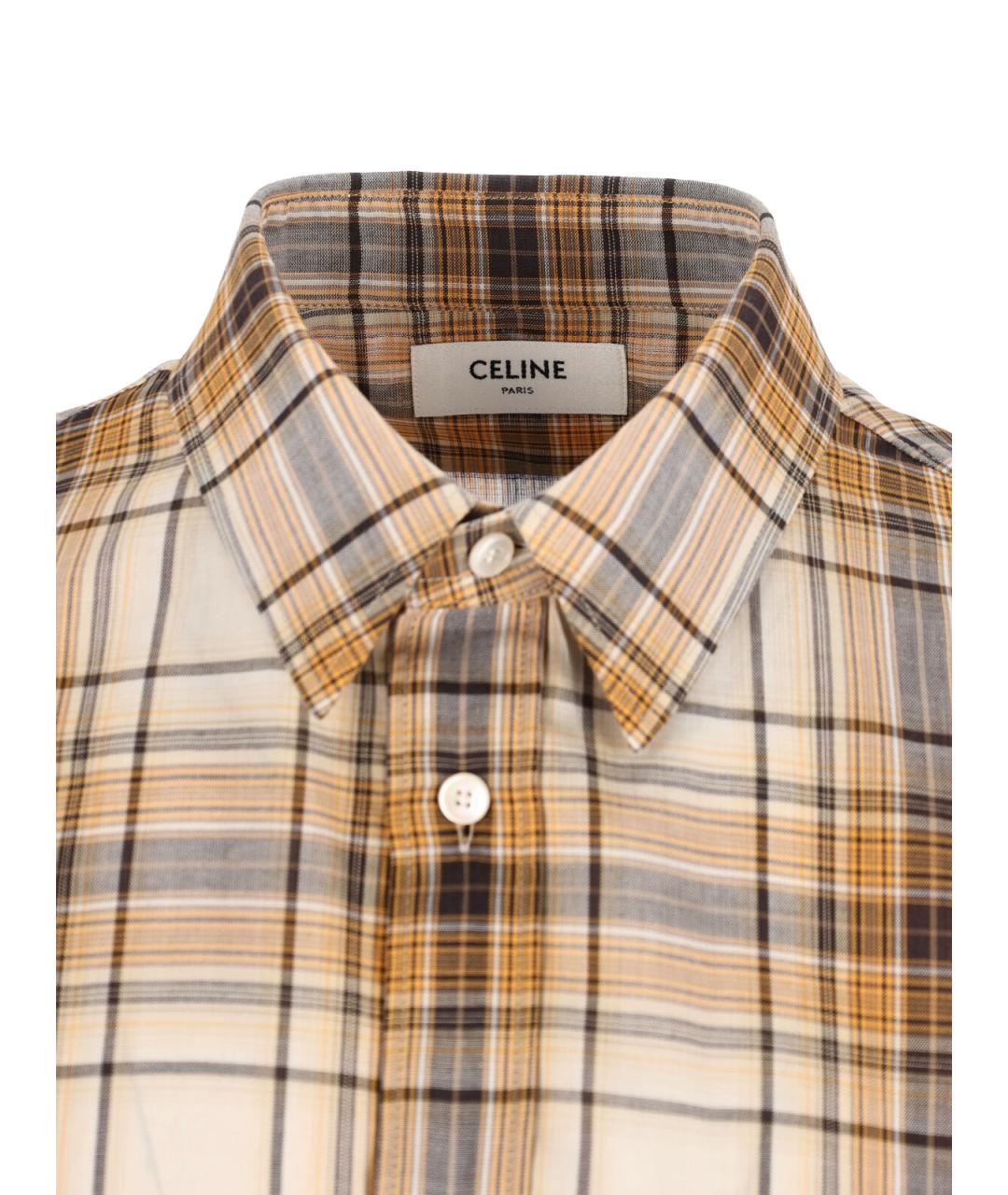 CELINE Бежевая хлопковая кэжуал рубашка, фото 4