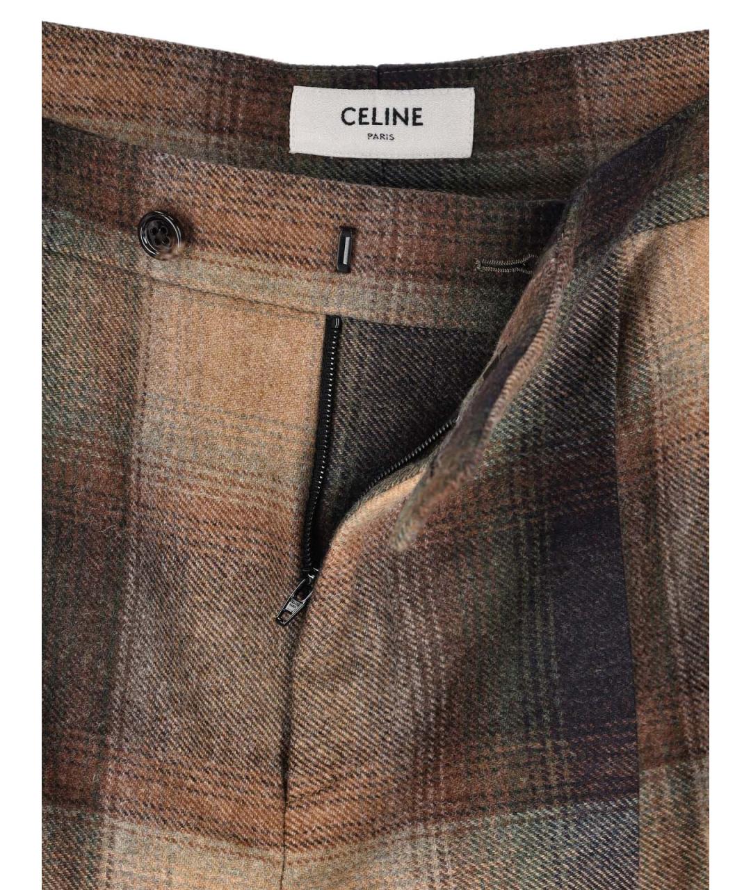CELINE Мульти шерстяные повседневные брюки, фото 4