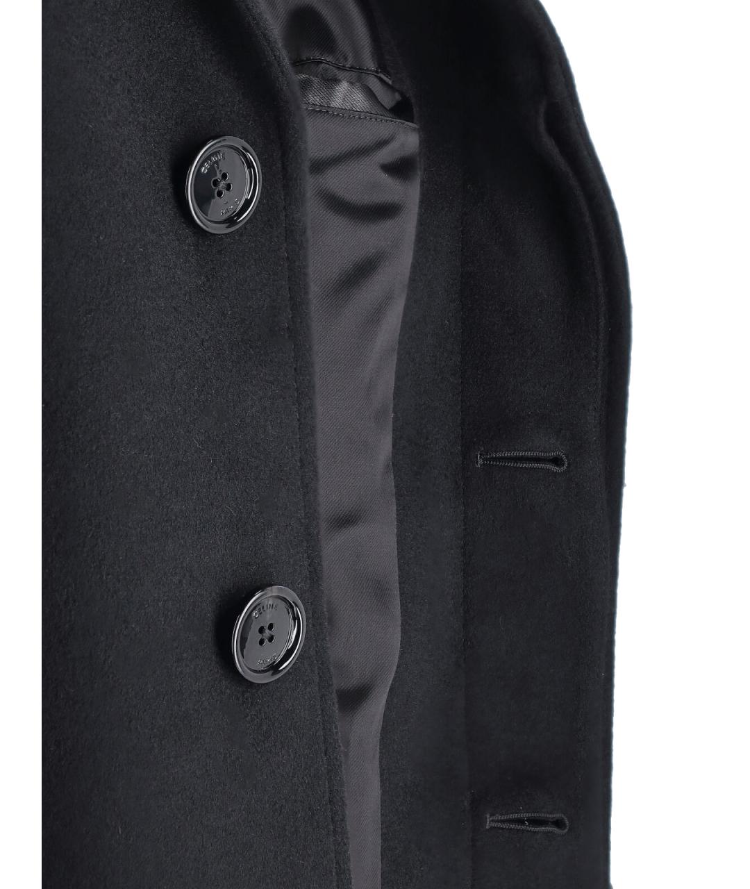 CELINE Черное шерстяное пальто, фото 5