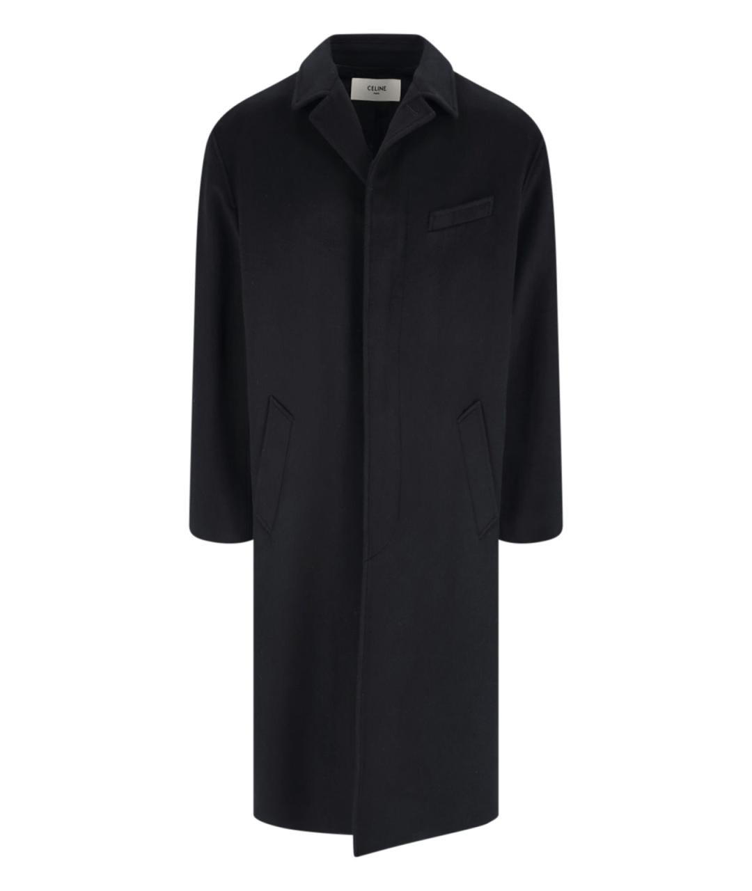 CELINE Черное шерстяное пальто, фото 1