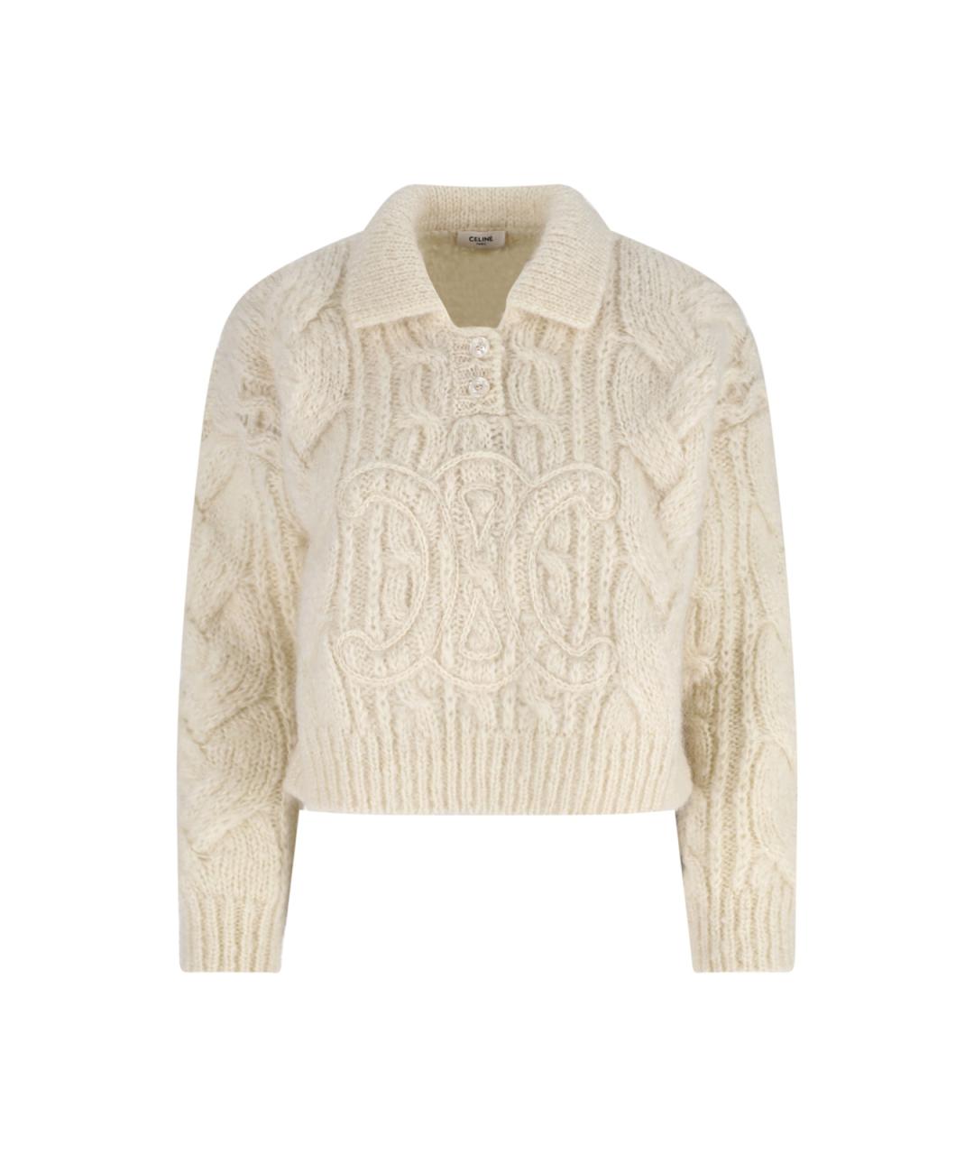 CELINE Бежевый шерстяной джемпер / свитер, фото 1
