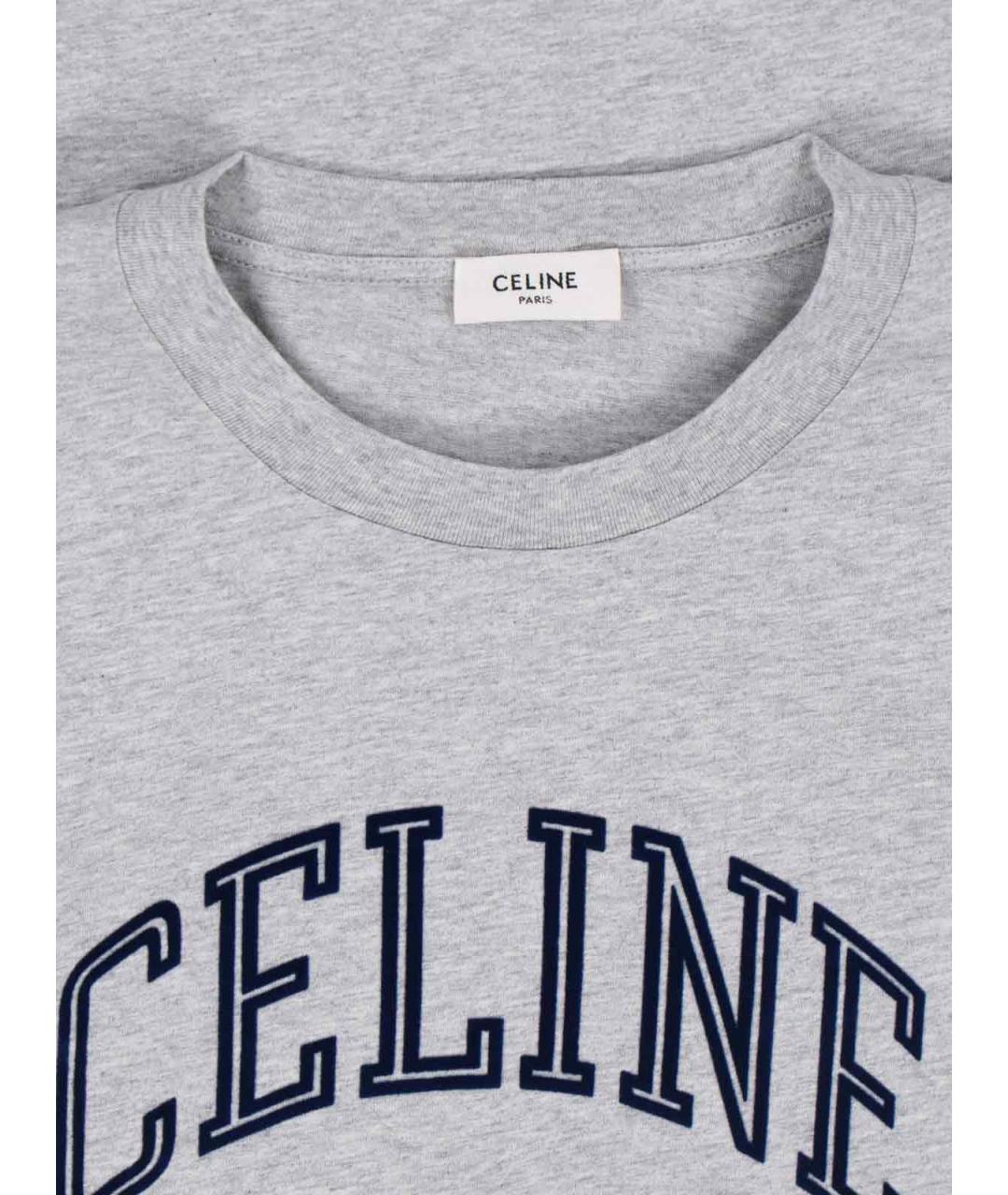 CELINE Серая хлопковая футболка, фото 3