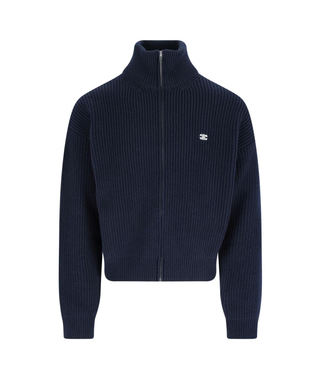 CELINE Темно-синий шерстяной кардиган, фото 1