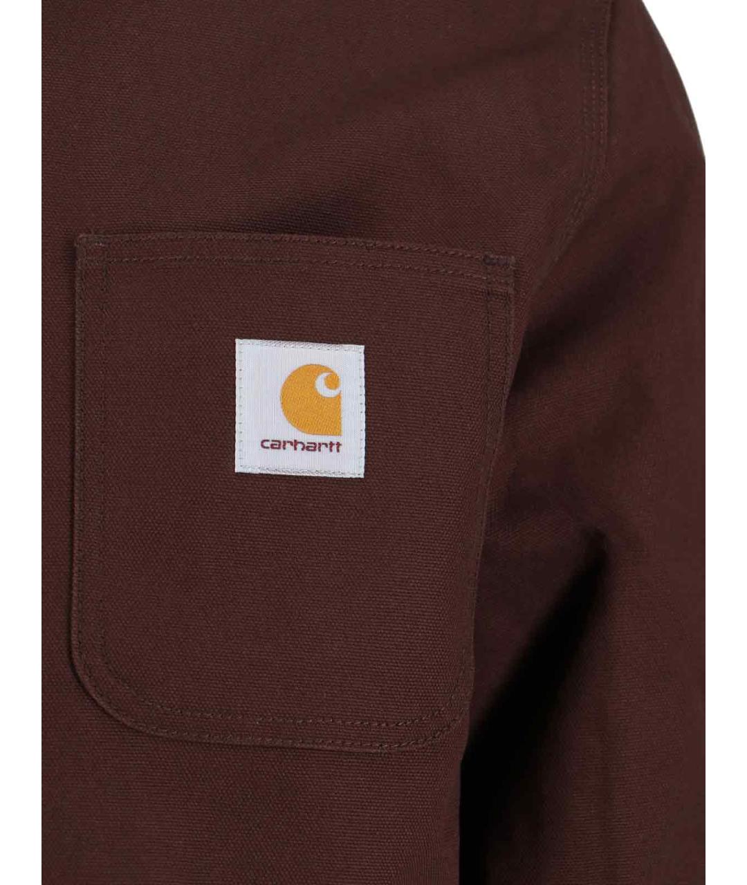 CARHARTT WIP Коричневая хлопковая куртка, фото 3