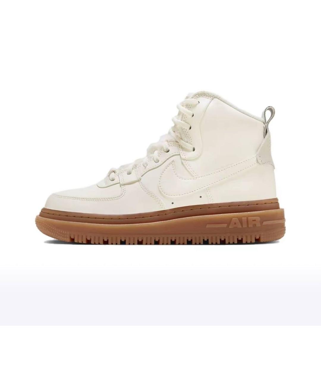 NIKE Бежевые кожаные кроссовки, фото 5