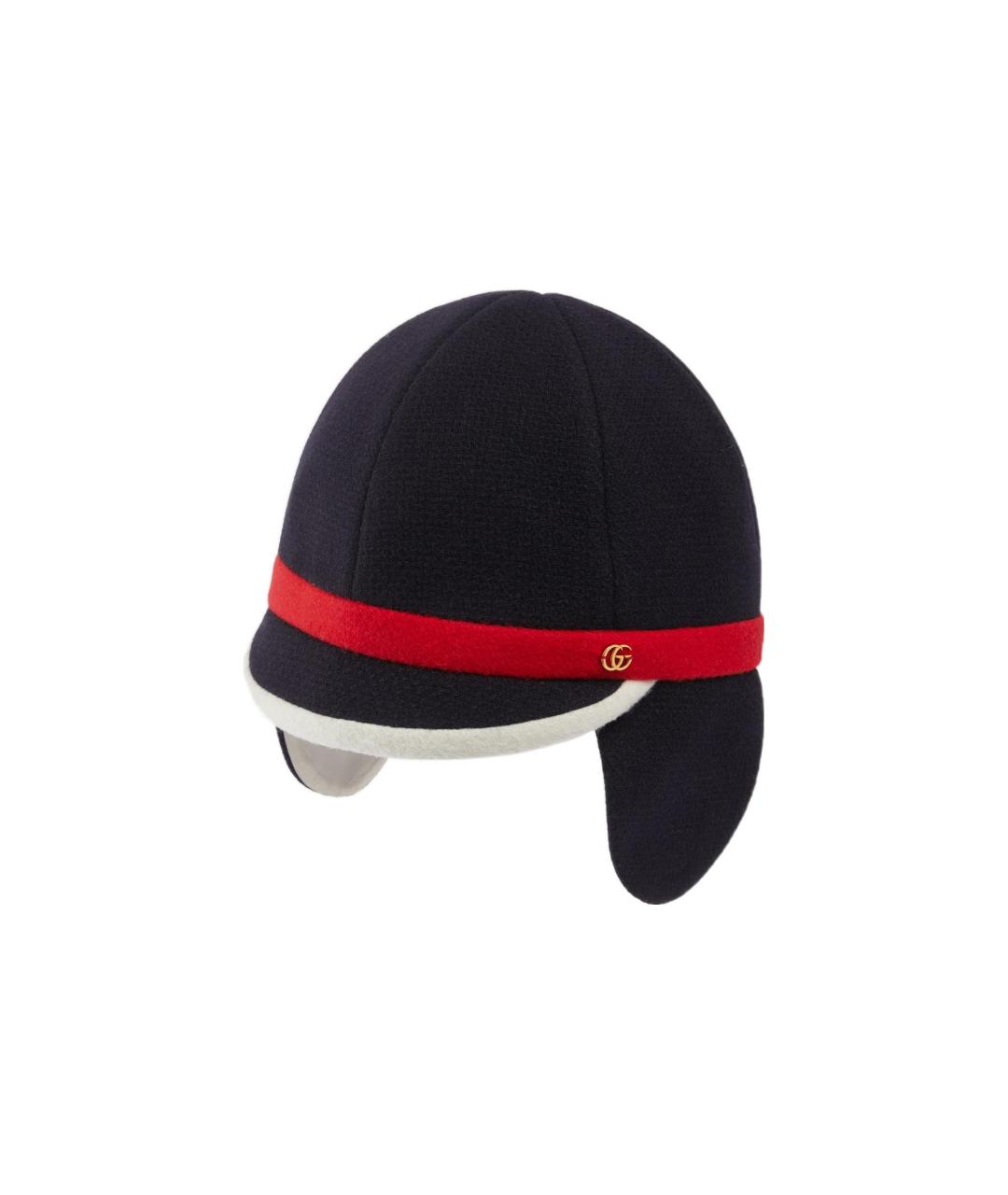 GUCCI Черная шерстяная шапка, фото 1