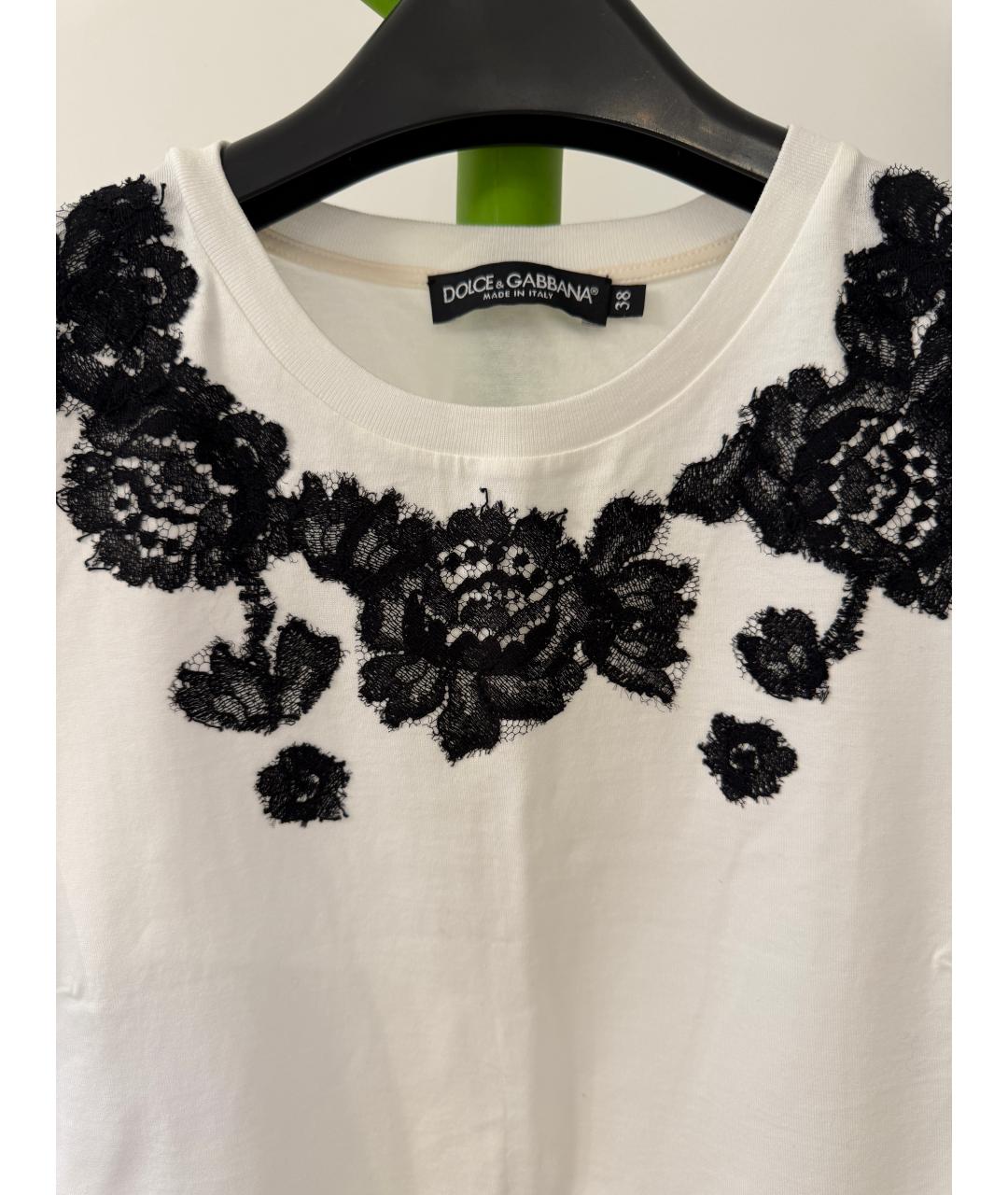DOLCE&GABBANA Белая хлопковая футболка, фото 3