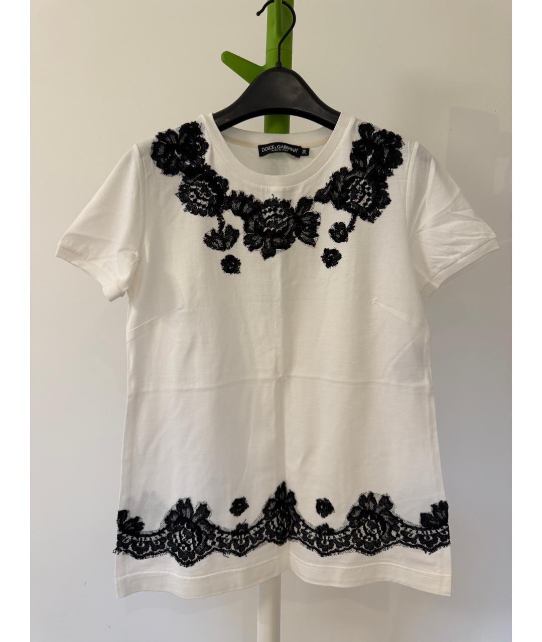 DOLCE&GABBANA Белая хлопковая футболка, фото 5