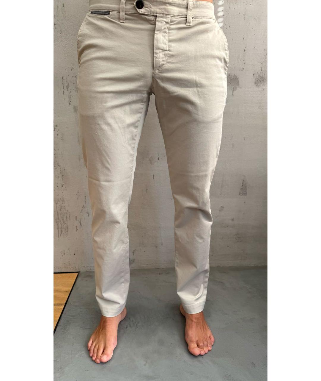 ELEVENTY Бежевые хлопковые повседневные брюки, фото 3