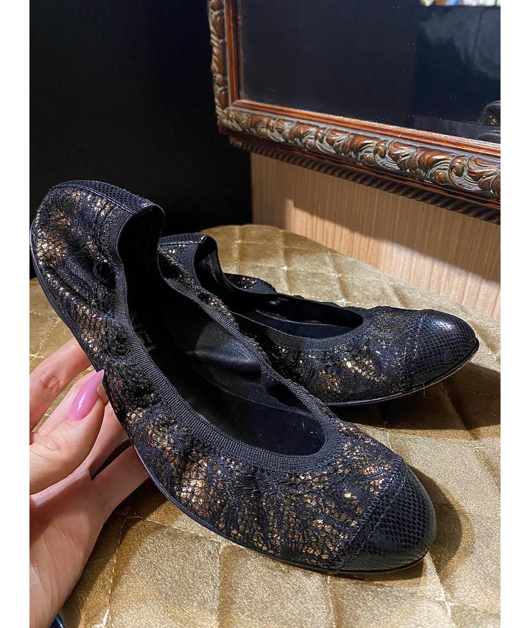 CHANEL Черные балетки, фото 9