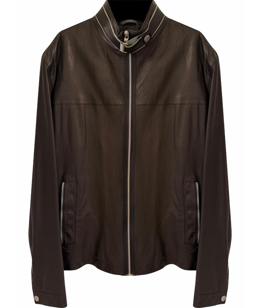 ZEGNA Черная кожаная куртка, фото 1