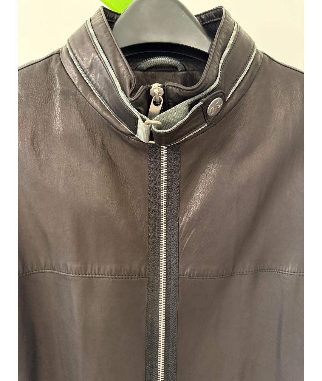 ZEGNA Черная кожаная куртка, фото 4