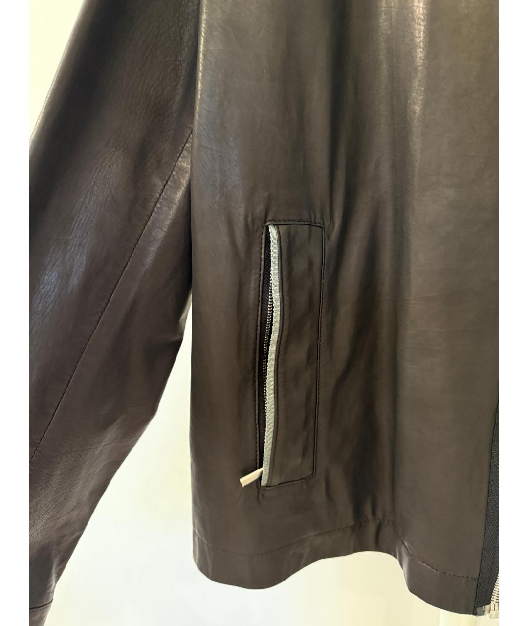 ZEGNA Черная кожаная куртка, фото 5