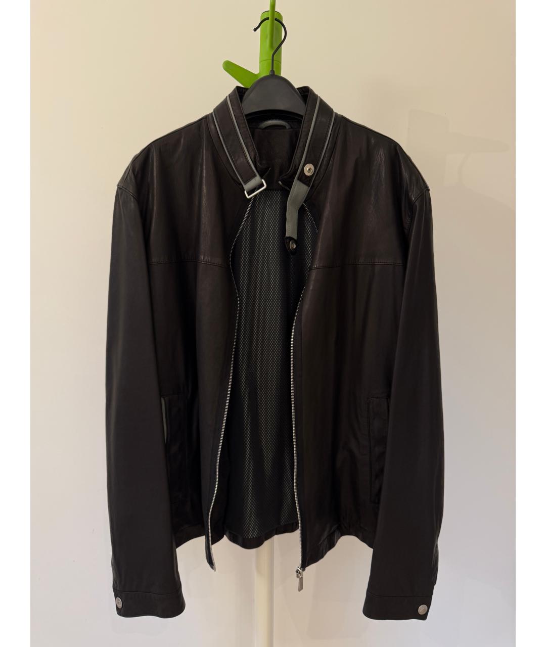 ZEGNA Черная кожаная куртка, фото 2