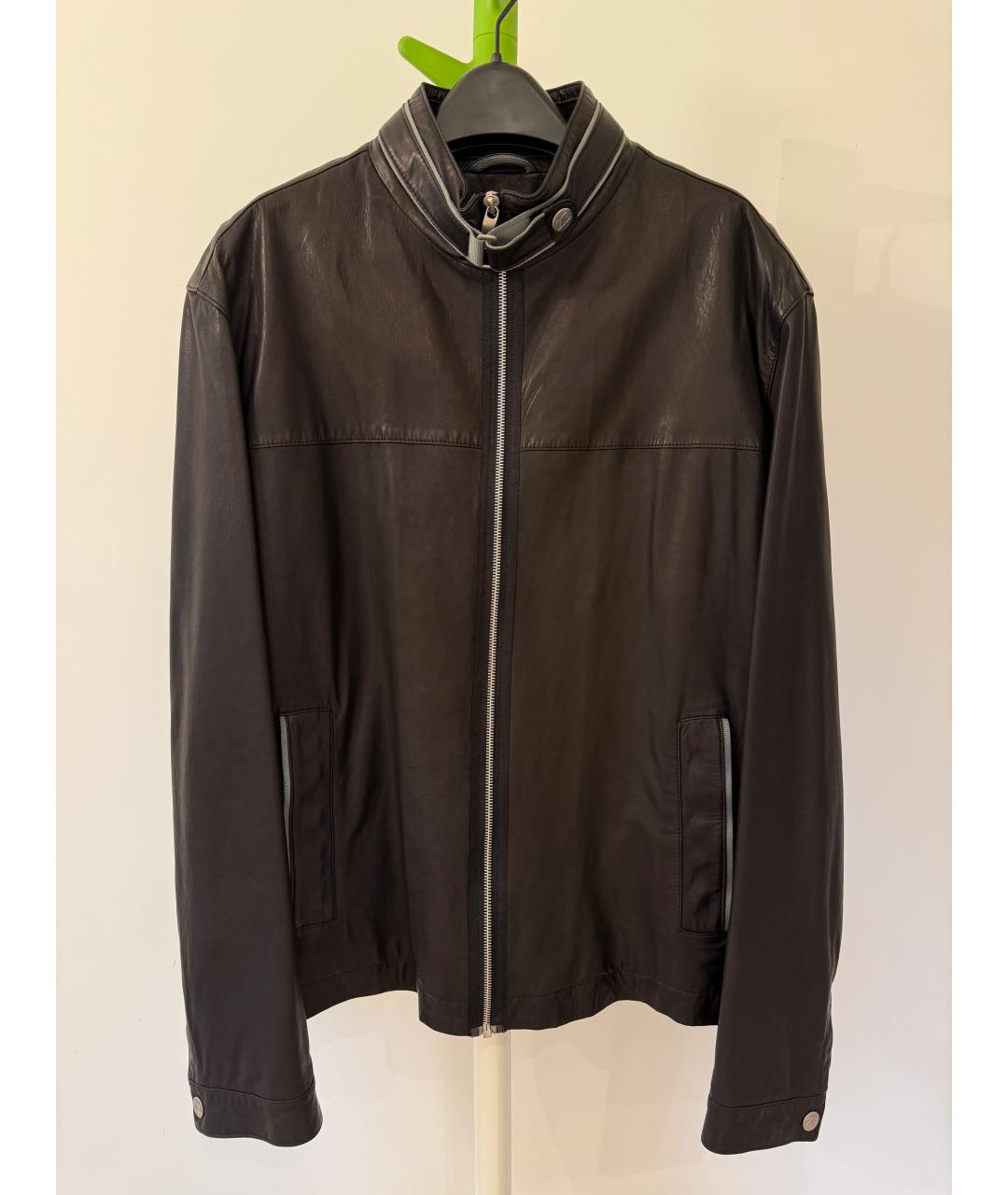 ZEGNA Черная кожаная куртка, фото 6