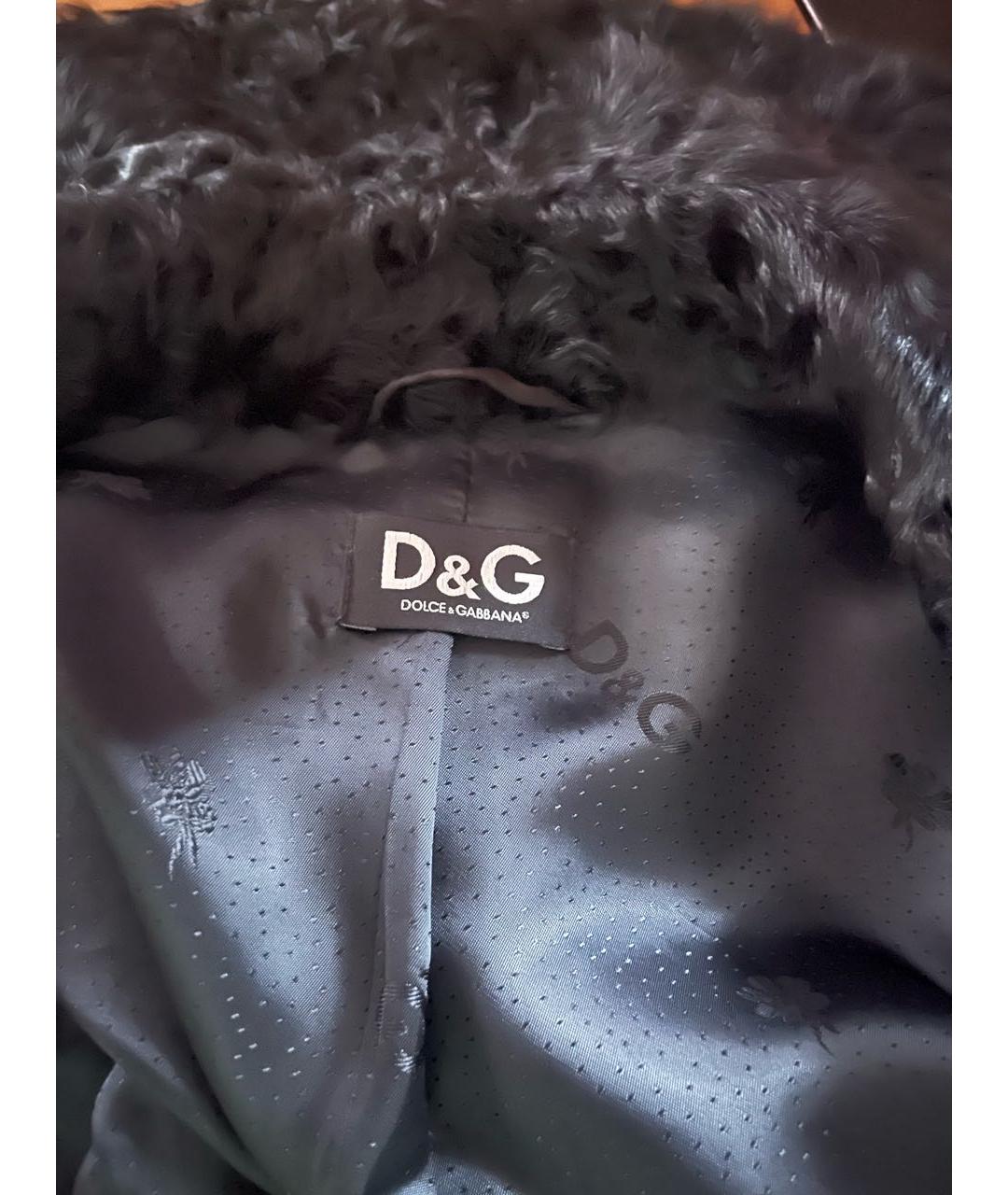 DOLCE&GABBANA Черная меховая шуба, фото 5