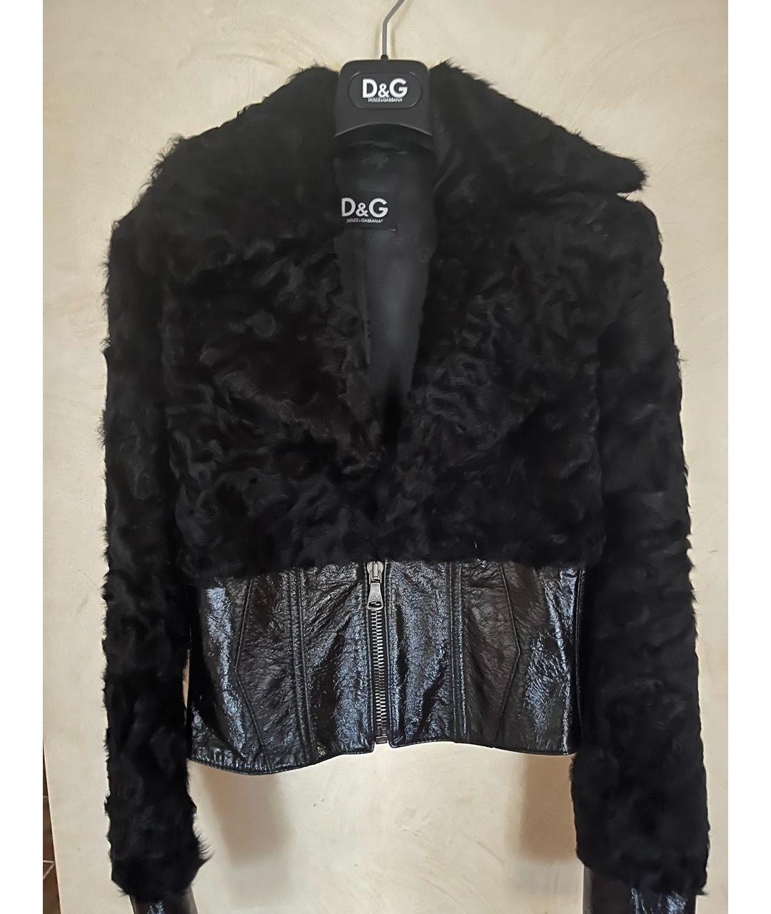 DOLCE&GABBANA Черная меховая шуба, фото 3