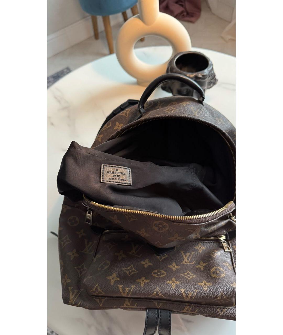 LOUIS VUITTON Коричневый кожаный рюкзак, фото 4