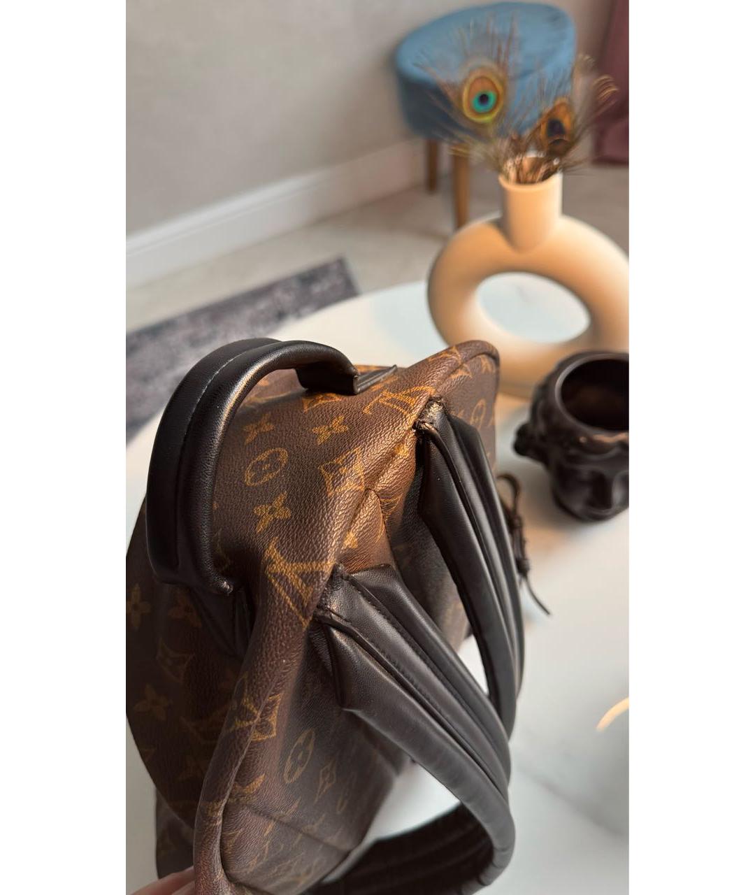 LOUIS VUITTON Коричневый кожаный рюкзак, фото 6