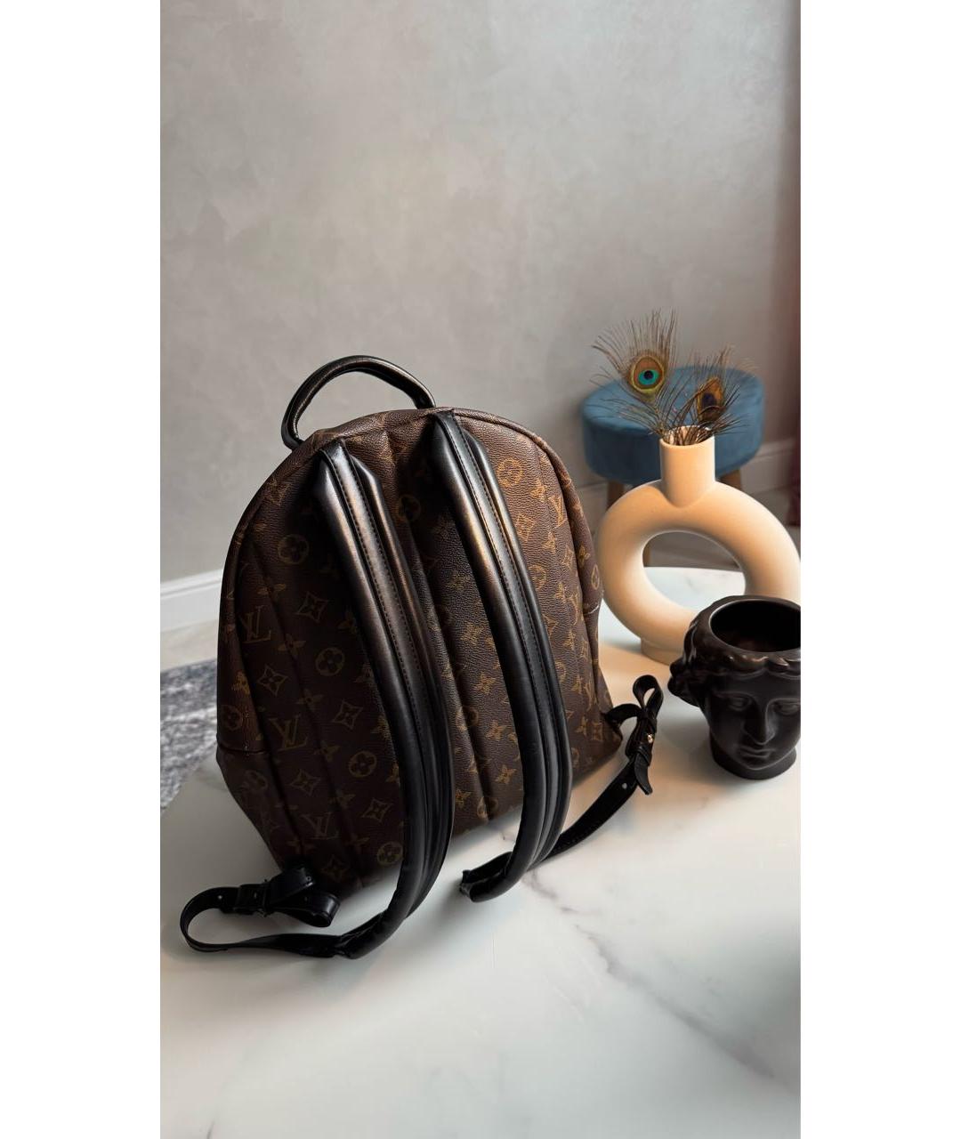 LOUIS VUITTON Коричневый кожаный рюкзак, фото 3