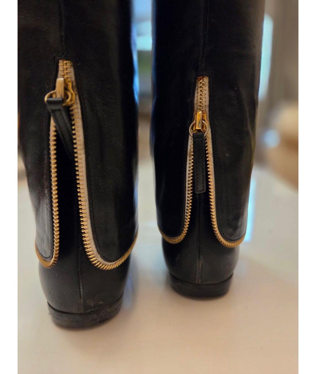 GIUSEPPE ZANOTTI DESIGN Черные кожаные сапоги, фото 6