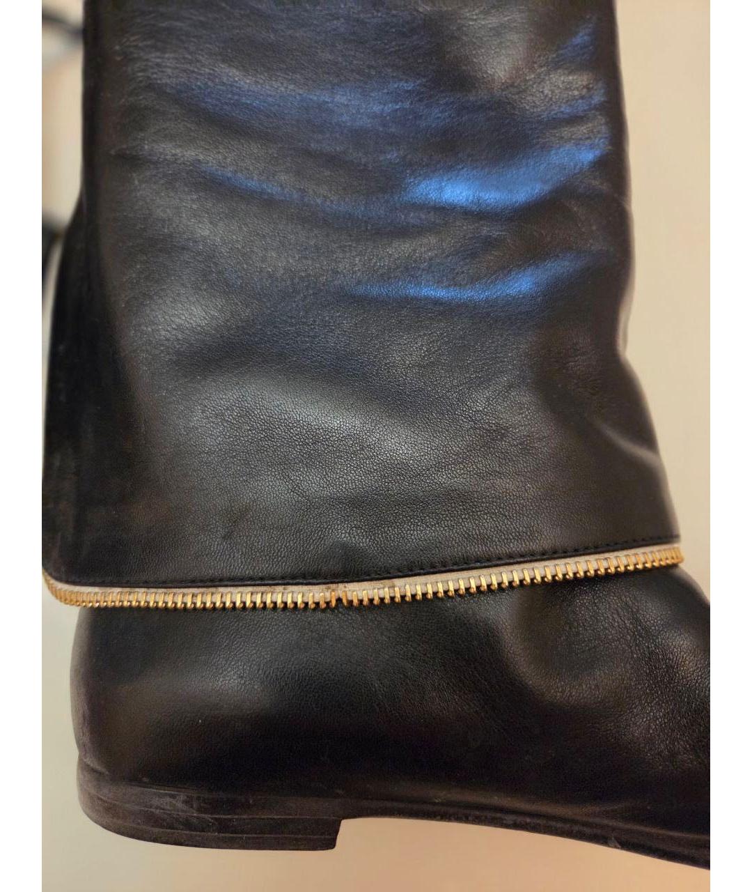 GIUSEPPE ZANOTTI DESIGN Черные кожаные сапоги, фото 4