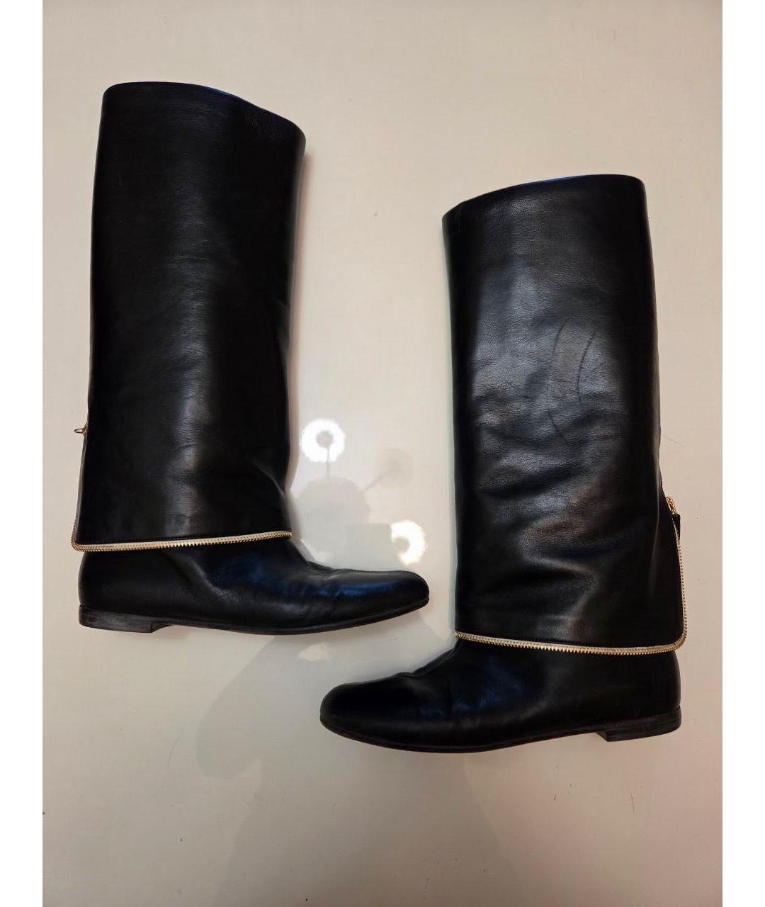 GIUSEPPE ZANOTTI DESIGN Черные кожаные сапоги, фото 9