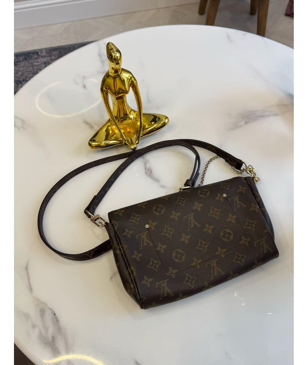 LOUIS VUITTON Коричневая кожаная сумка через плечо, фото 3