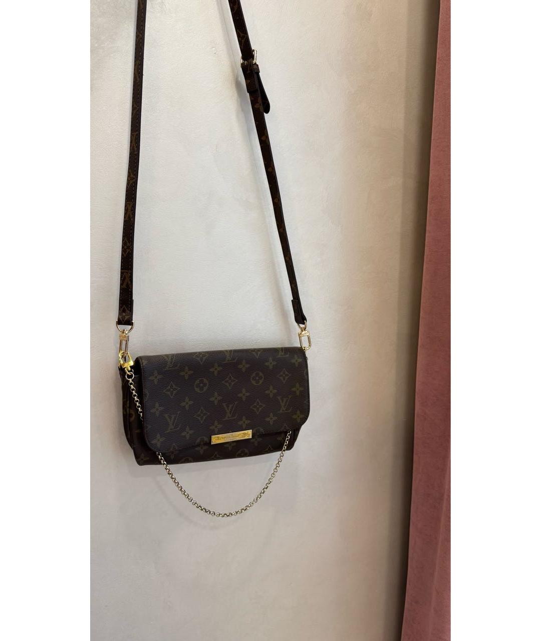 LOUIS VUITTON Коричневая кожаная сумка через плечо, фото 2