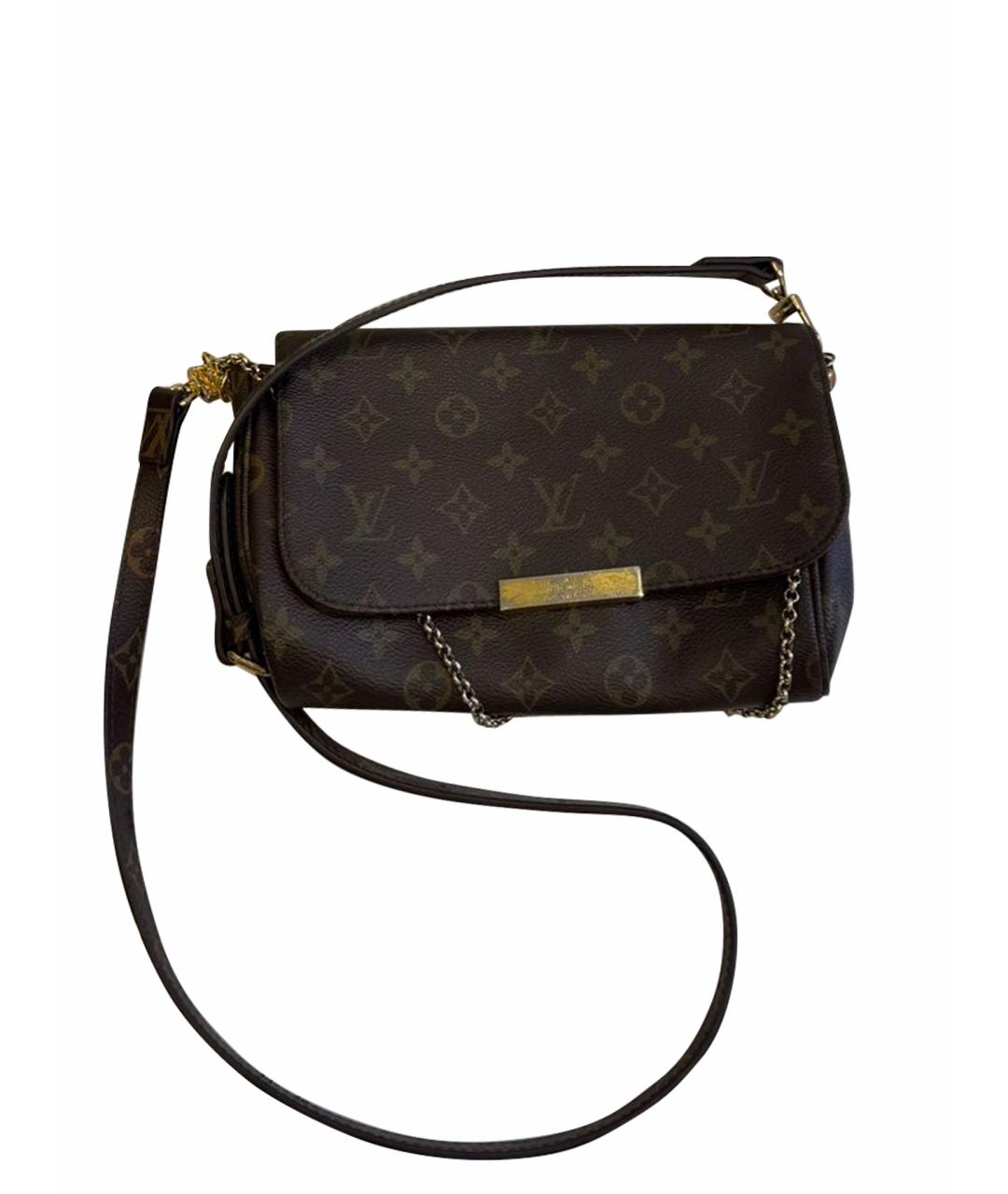 LOUIS VUITTON Коричневая кожаная сумка через плечо, фото 1