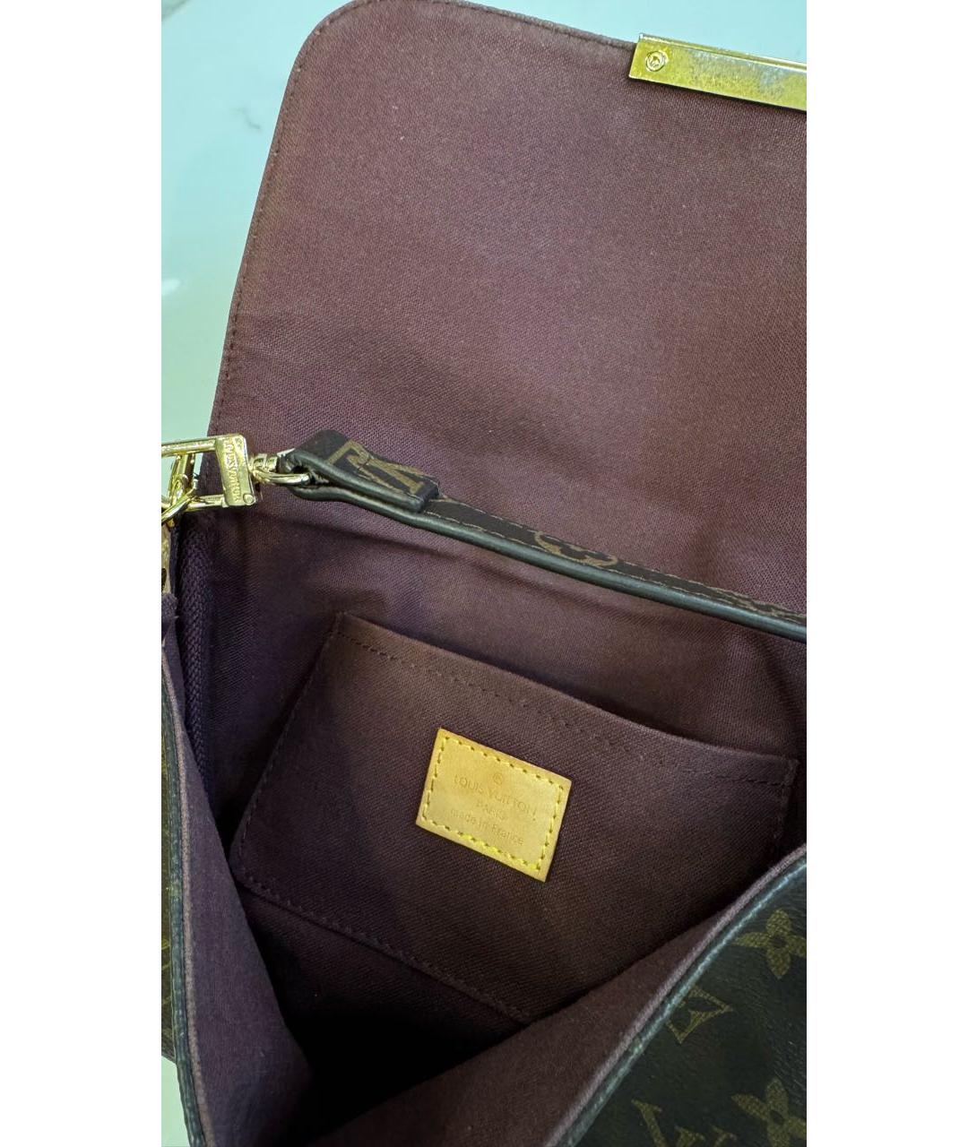 LOUIS VUITTON Коричневая кожаная сумка через плечо, фото 5