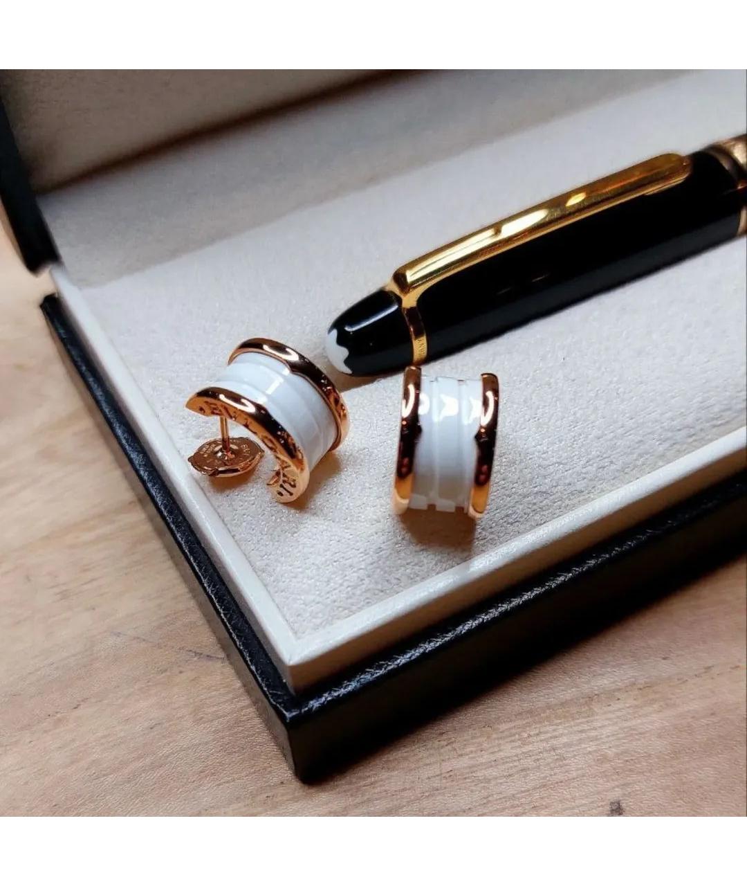 BVLGARI Белые серьги из розового золота, фото 3