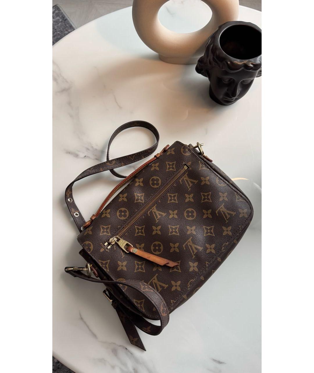 LOUIS VUITTON Коричневая кожаная сумка через плечо, фото 3