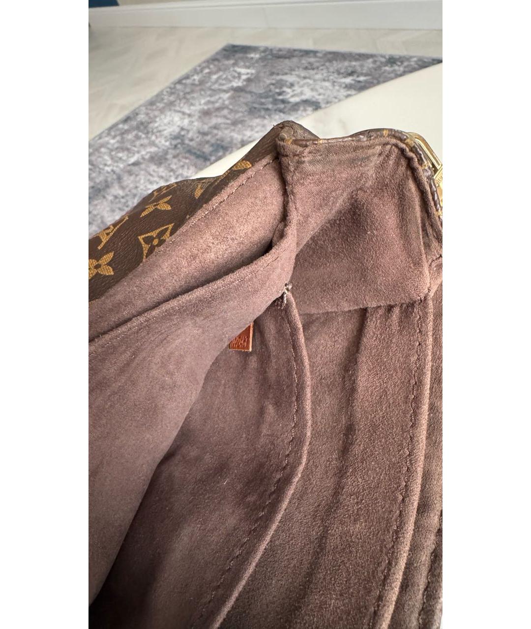 LOUIS VUITTON Коричневая кожаная сумка через плечо, фото 6