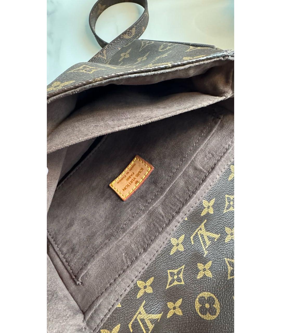 LOUIS VUITTON Коричневая кожаная сумка через плечо, фото 5