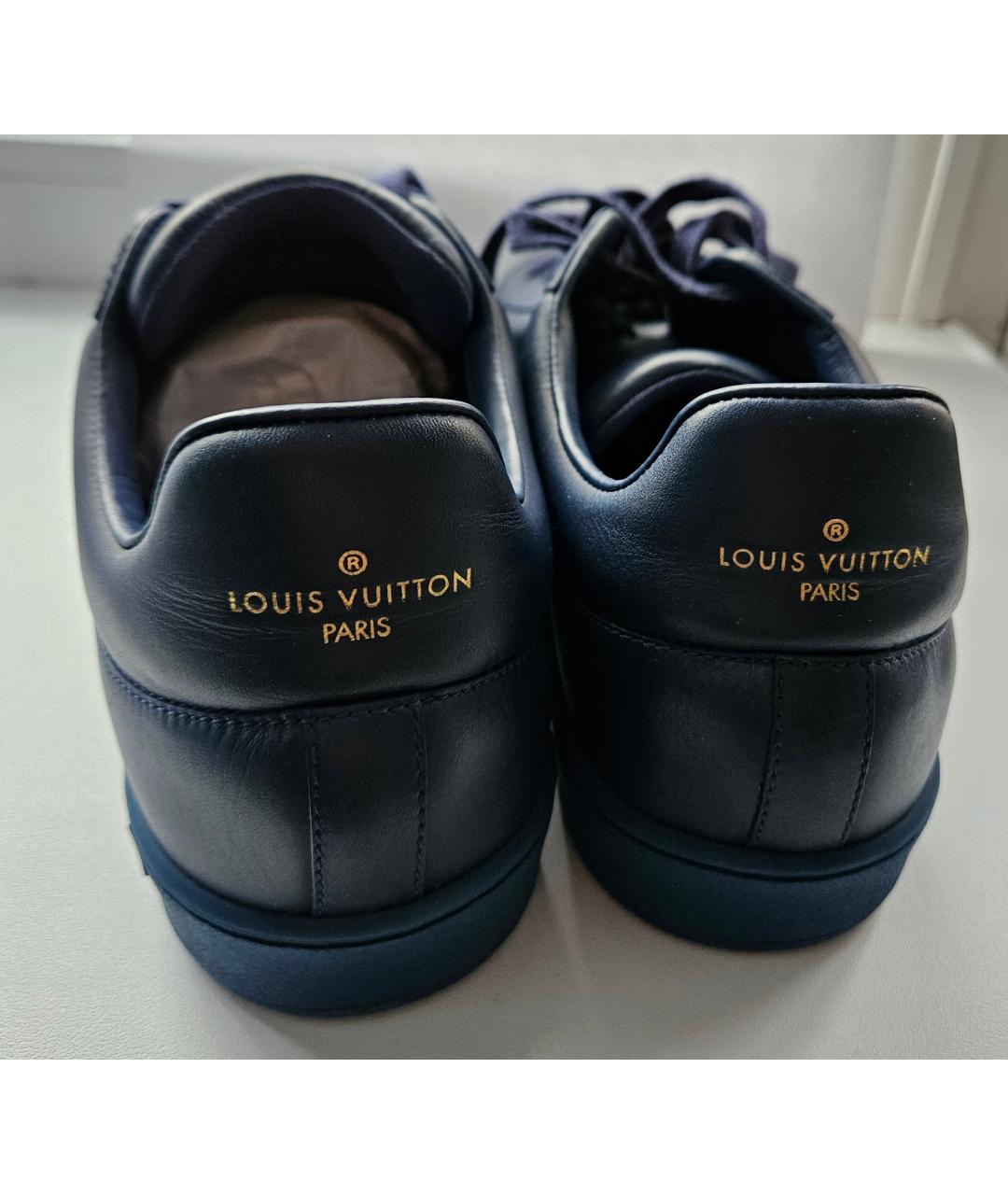 LOUIS VUITTON Синие кожаные кеды, фото 3