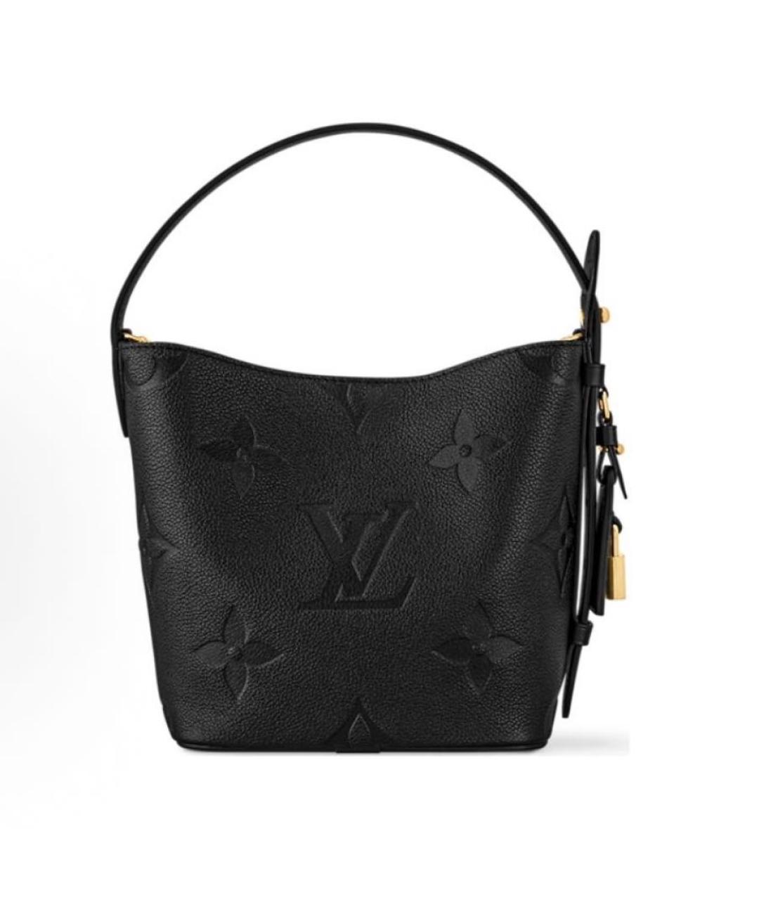 LOUIS VUITTON Черная кожаная сумка тоут, фото 3
